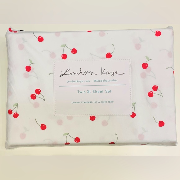 London Kaye Cherry Fruit Sheet Set - Twin XL - Picture 5 of 5